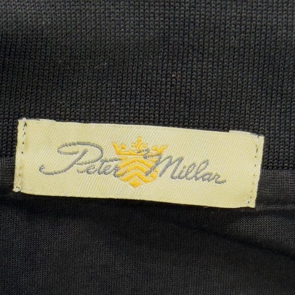 Peter Millar Black Polo Shirt M Cotton Short Sleeve Golf Casual - Picture 5 of 8